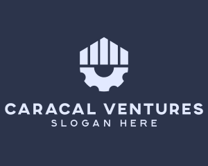 Gray Industrial Cogwheel logo design