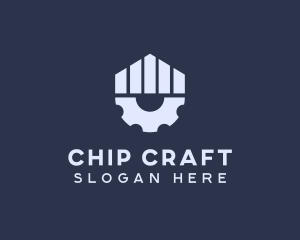 Gray Industrial Cogwheel logo design