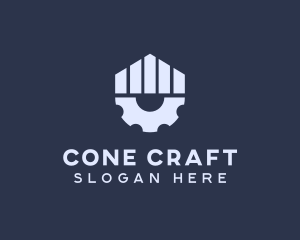 Gray Industrial Cogwheel logo design