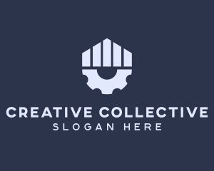 Gray Industrial Cogwheel logo design