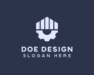 Gray Industrial Cogwheel logo design