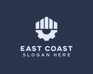 Gray Industrial Cogwheel logo design