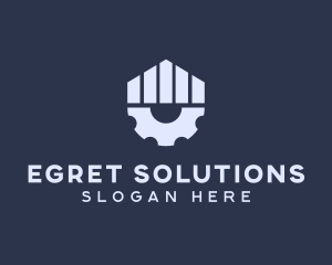 Gray Industrial Cogwheel logo design