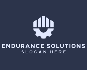 Gray Industrial Cogwheel logo design