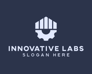 Gray Industrial Cogwheel logo design