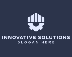 Gray Industrial Cogwheel logo design