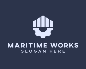 Gray Industrial Cogwheel logo design