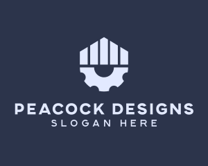 Gray Industrial Cogwheel logo design