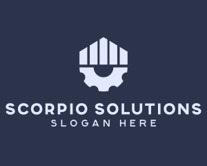 Gray Industrial Cogwheel logo design