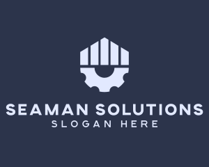 Gray Industrial Cogwheel logo design