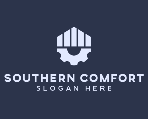 Gray Industrial Cogwheel logo design