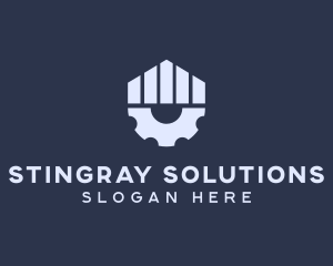 Gray Industrial Cogwheel logo design