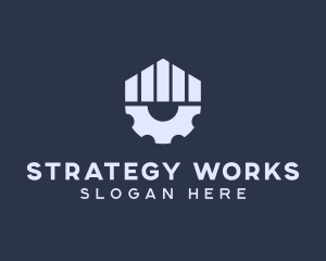 Gray Industrial Cogwheel logo design