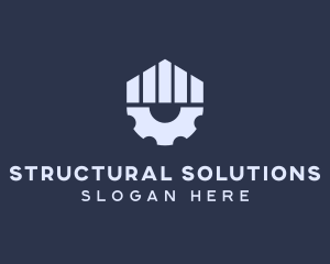 Gray Industrial Cogwheel logo design