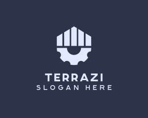 Gray Industrial Cogwheel logo design