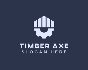 Gray Industrial Cogwheel logo design