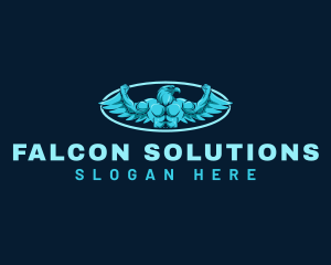 Falcon Gym Bodybuilding logo design