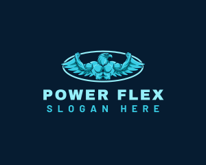 Muscles - Falcon Gym Bodybuilding logo design