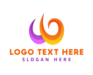 Website - Swirl Wave Business Letter W logo design