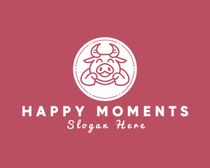 Joyful - Happy Cute Ox logo design