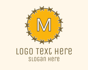 Wireframe - Barbed Wire Lettermark logo design