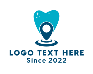Pin Location - Dental Tooth Location Pin logo design