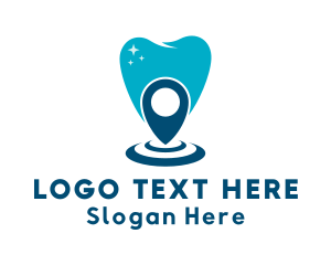 Dental Tooth Location Pin Logo