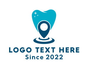 Dental Implant - Dental Tooth Location Pin logo design