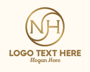 Instagram - Golden Monogram NH logo design