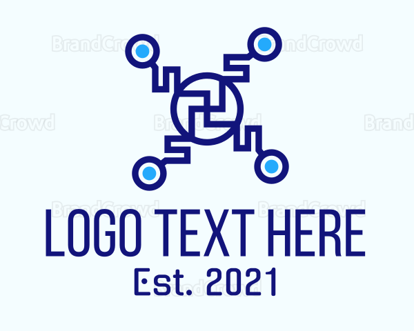 Blue Digital Drone Logo
