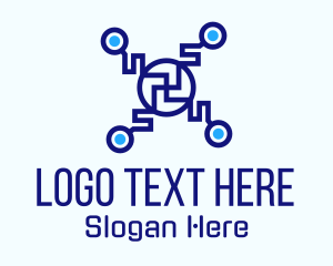 Blue Digital Drone  Logo