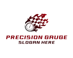 Gauge - Flaming Racing Flag logo design