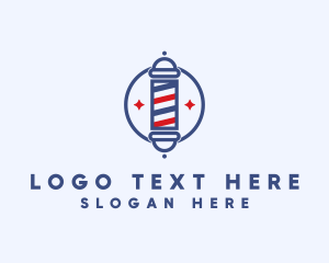 Grooming - Male Barber Pole logo design