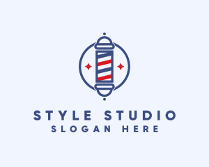 Male Barber Pole logo design