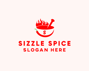 Chili Flame Bowl logo design