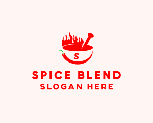 Seasoning - Chili Flame Bowl logo design
