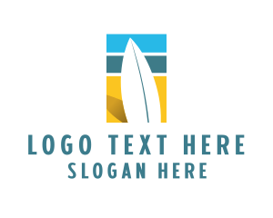 Aussie - Surfboard Surf Beach logo design