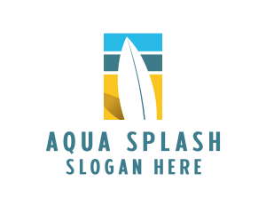 Surfboard Surf Beach logo design