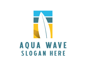 Surfboard Surf Beach logo design