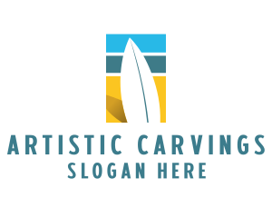 Surfboard Surf Beach logo design