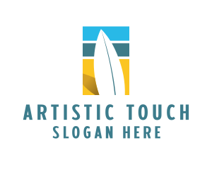 Surfboard Surf Beach logo design