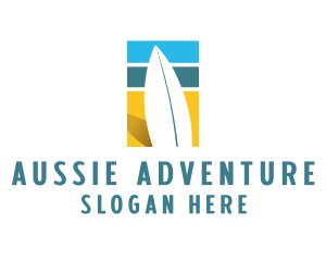 Aussie - Surfboard Surf Beach logo design