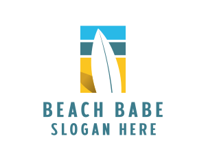 Surfboard Surf Beach logo design