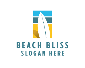 Surfboard Surf Beach logo design