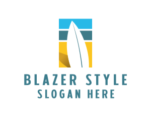 Surfboard Surf Beach logo design