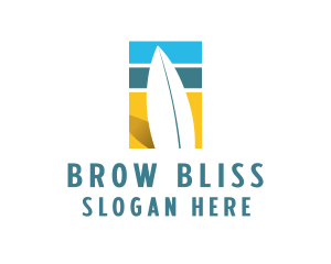 Surfboard Surf Beach logo design