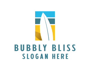 Surfboard Surf Beach logo design