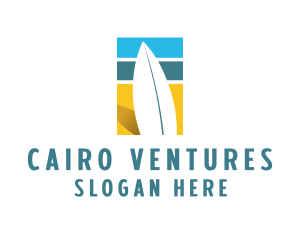 Surfboard Surf Beach logo design