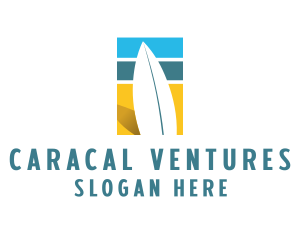 Surfboard Surf Beach logo design