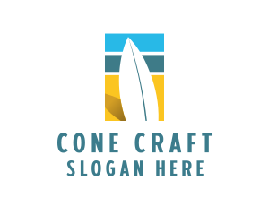 Surfboard Surf Beach logo design